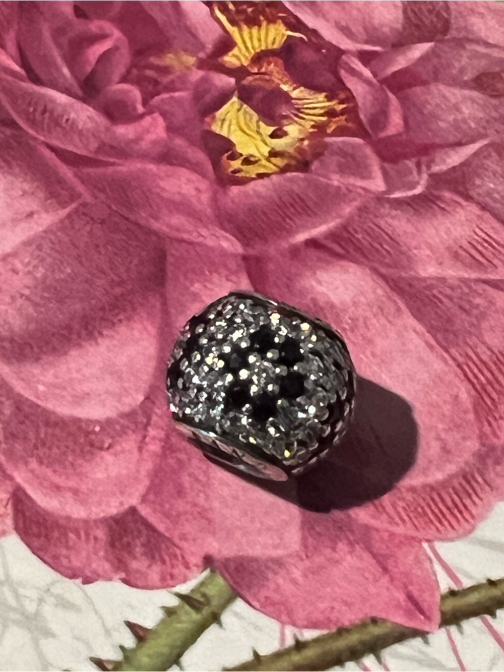 Authentic Pandora Shimmering Black Blossom Charm #791170NCK